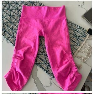 lululemon Pink Ruffled Leggings
